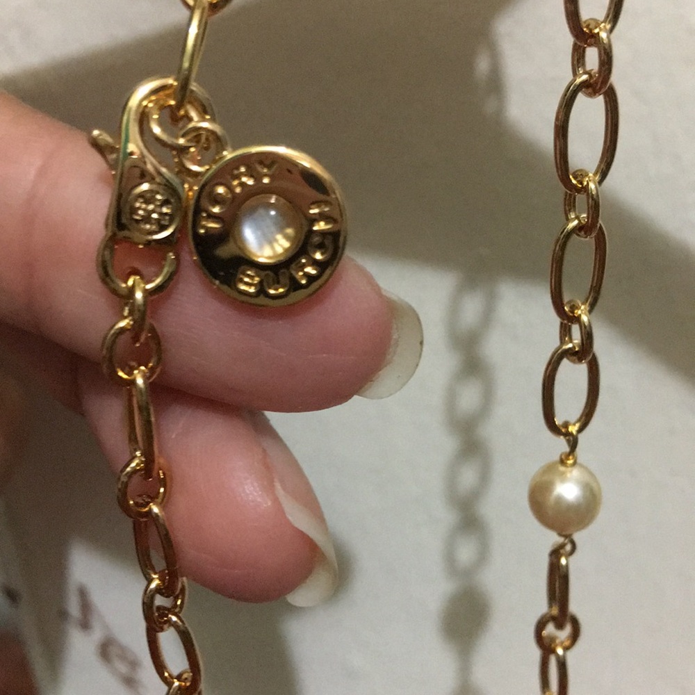 New TB baby blue with pearls chain